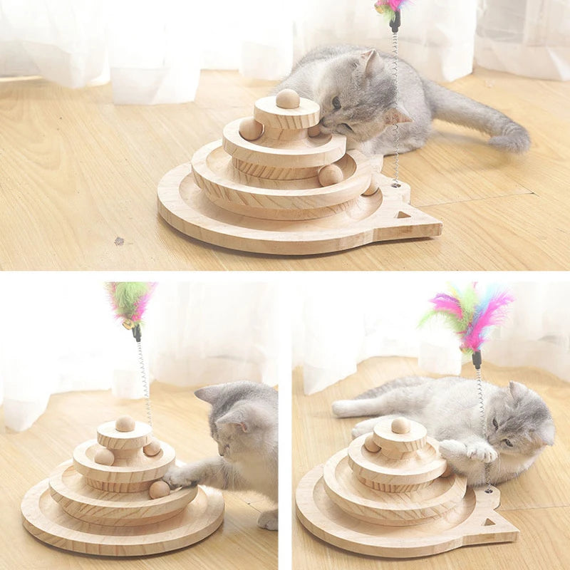 PurrTower™ Wooden Cat Play Track